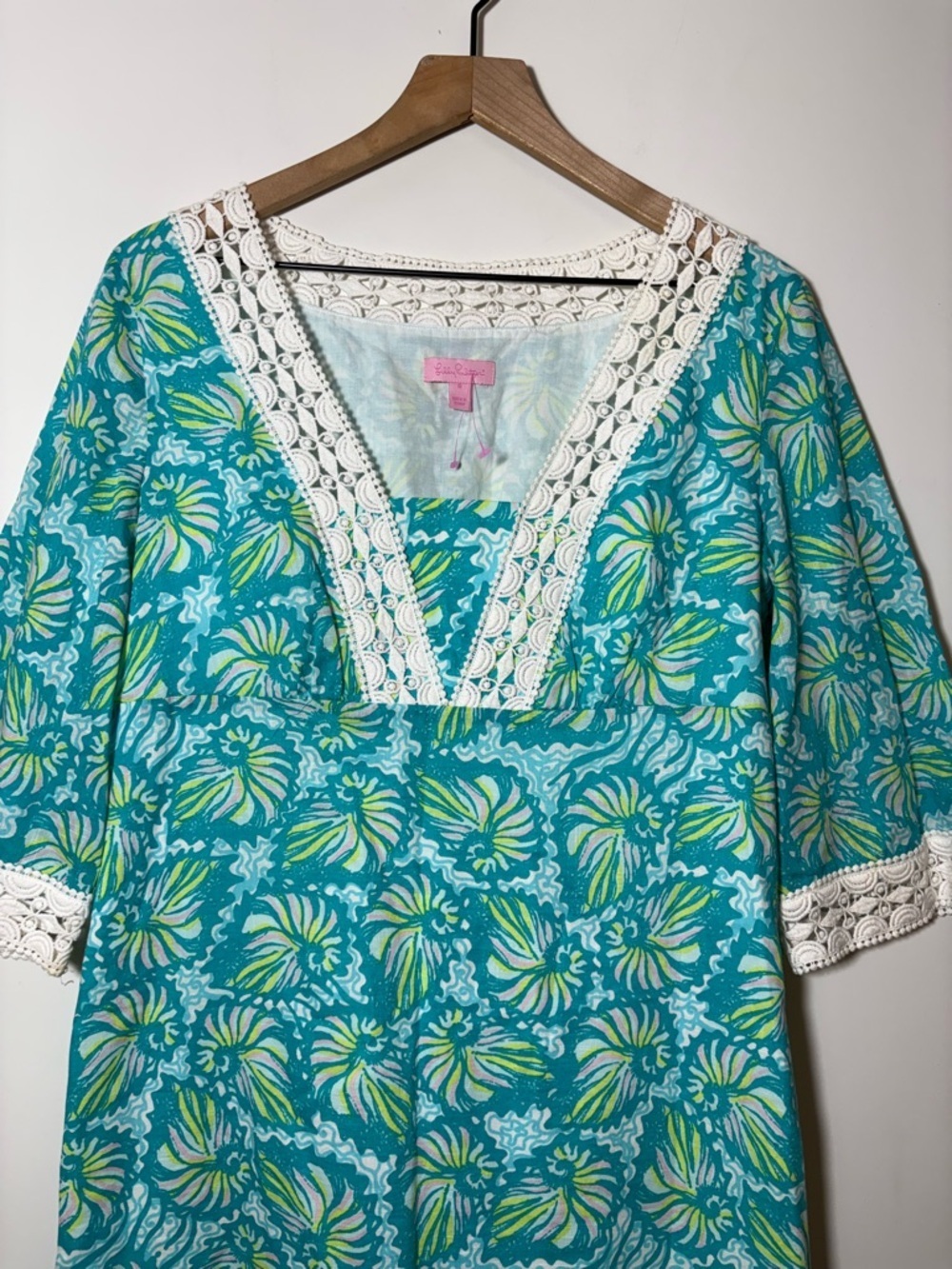 Women's Lilly Pulitzer Sherman Shorely BlueSeashell Swirl Shift Dress Size 8 New - Picture 2 of 7